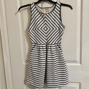 Maeve Black and White Striped Dress